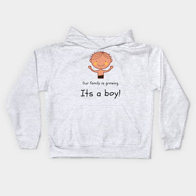 Love this 'Our family is growing. Its a boy' t-shirt! Kids Hoodie by Valdesigns